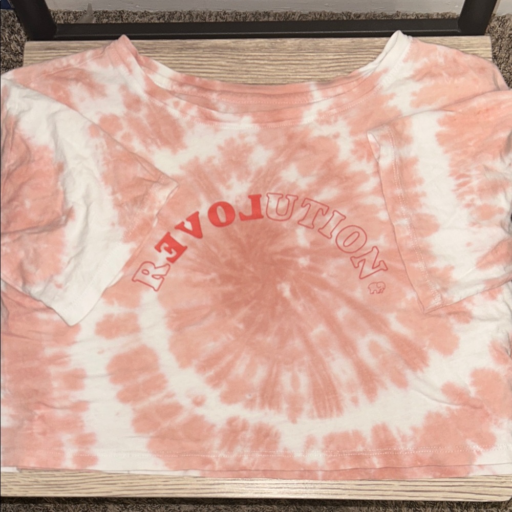 Ivory Ella Peach Tie-Dye Crop shirt